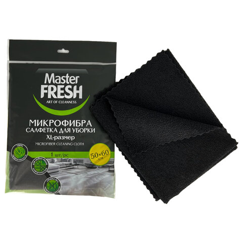 Тряпка для мытья пола из микрофибры, 50х60 см, черная, Master FRESH - фото 2