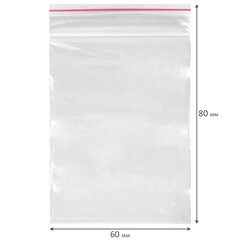 Пакеты ZIP LOCK &laquo;зиплок&raquo; ПРОЧНЫЕ, комплект 100 шт., 60&times;80 мм, ПВД, 45 мкм., BRAUBERG, 703077