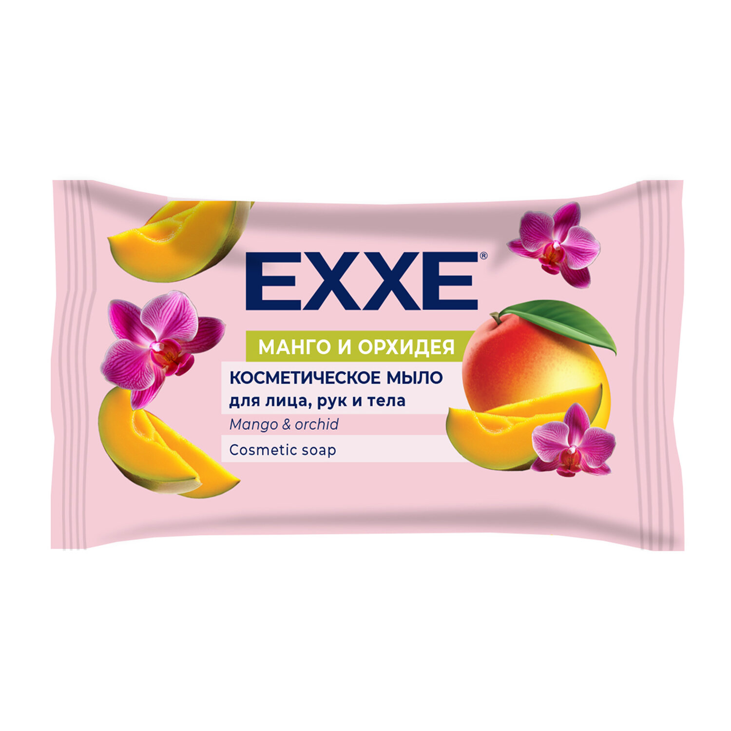 Мыло-крем туалетное косметическое 75 г EXXE "Манго и орхидея", флоу-пак