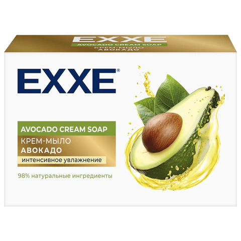 Мыло-крем туалетное косметическое 90 г EXXE "Авокадо", интенсивное увлажнение, С0007496