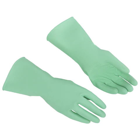 Перчатки VILEDA PROFESSIONAL многоцелевые латексные МНОГОРАЗОВЫЕ х/б напыление, ПРОЧНЫЕ, S (малый), зеленый, 174361