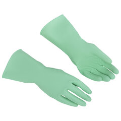 Перчатки VILEDA PROFESSIONAL многоцелевые латексные, МНОГОРАЗОВЫЕ, х/б напыление, ПРОЧНЫЕ, L (большой), зеленый, 174365