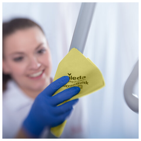 Салфетки VILEDA PROFESSIONAL "МикронКвик", КОМПЛЕКТ 5 шт., микроволокно, желтый, 38х40 см, 170638 - фото 4