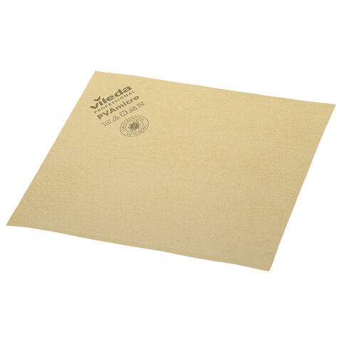 Салфетки VILEDA PROFESSIONAL "ПВАмикро" КОМПЛЕКТ 5 шт., искусственная замша, желтый, 35х38 см, 143592