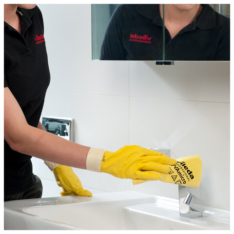 Салфетки VILEDA PROFESSIONAL "ПВАмикро" КОМПЛЕКТ 5 шт., искусственная замша, желтый, 35х38 см, 143592 - фото 3