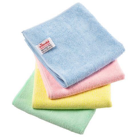 Салфетки VILEDA PROFESSIONAL "МикроТафф Плюс" КОМПЛЕКТ 5 шт., микрофибра, красный, 38х38 см, 174201 - фото 2