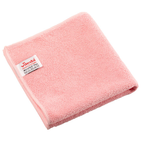 Салфетки VILEDA PROFESSIONAL "МикроТафф Плюс" КОМПЛЕКТ 5 шт., микрофибра, красный, 38х38 см, 174201