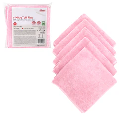 Салфетки VILEDA PROFESSIONAL &laquo;МикроТафф Плюс&raquo; КОМПЛЕКТ 5 шт., микрофибра, красный, 38&times;38 см, 174201