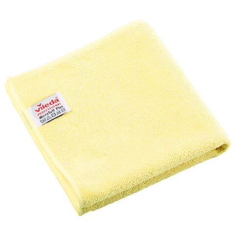 Салфетки VILEDA PROFESSIONAL "МикроТафф Плюс" КОМПЛЕКТ 5 шт., микрофибра, желтый, 38х38 см, 174205