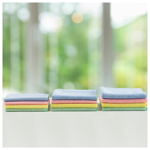 Салфетки VILEDA PROFESSIONAL "МикроТафф Бейс" КОМПЛЕКТ 5 шт., микрофибра, синий, 36х36 см, 174176 - фото 3