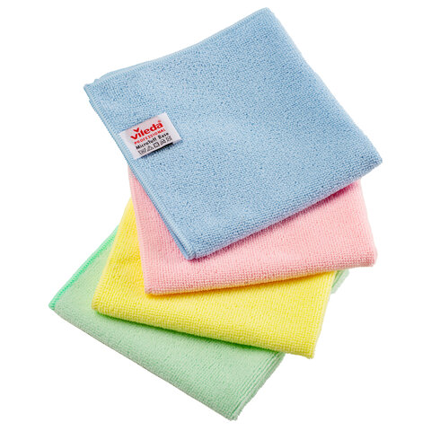 Салфетки VILEDA PROFESSIONAL "МикроТафф Бейс" КОМПЛЕКТ 5 шт., микрофибра, синий, 36х36 см, 174176 - фото 4