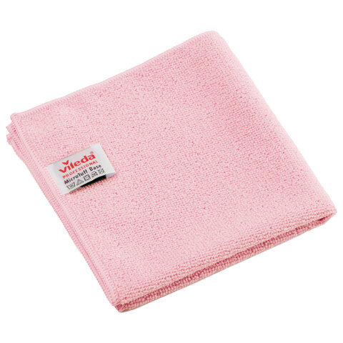 Салфетки VILEDA PROFESSIONAL "МикроТафф Бейс" КОМПЛЕКТ 5 шт., микрофибра, красный, 36х36 см, 174178