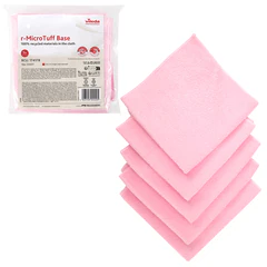 Салфетки VILEDA PROFESSIONAL &laquo;МикроТафф Бейс&raquo; КОМПЛЕКТ 5 шт., микрофибра, красный, 36&times;36 см, 174178