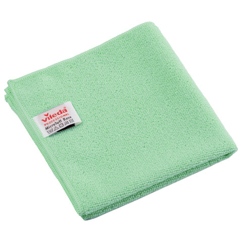 Салфетки VILEDA PROFESSIONAL "МикроТафф Бейс" КОМПЛЕКТ 5 шт., микрофибра, зеленый, 36х36 см, 174180