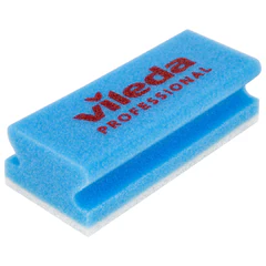 Губки VILEDA PROFESSIONAL профильные "Минимальная жесткость" КОМПЛЕКТ 10 шт., синие, БЕЛЫЙ абразив, 15х7х4,5 см, 102562