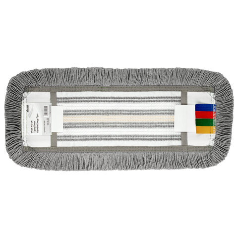 Насадка МОП плоская 40 см, VILEDA PROFESSIONAL "ТриоПлюс Комби", уши (ТИП УВ) микрофибра / хлопок, серый, 167295 - фото 3