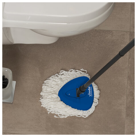 Швабра с отжимом и ведром 10л VILEDA PROFESSIONAL "УльтраСПИН Мини", отжим с педалью, насадка, синий 158010 - фото 3