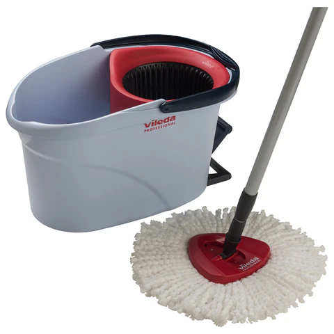 Швабра с отжимом и ведром 10л VILEDA PROFESSIONAL "УльтраСПИН Мини", КОМПЛЕКТ с телескопич. ЧЕРЕНКОМ 84-144 см, насадкой, красный, 158011 - фото 2