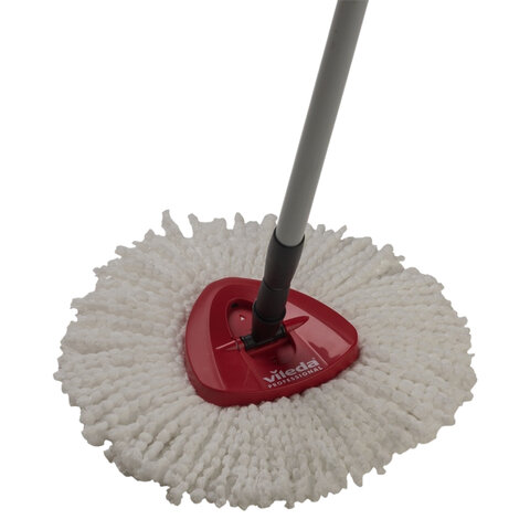 Швабра с отжимом и ведром 10л VILEDA PROFESSIONAL "УльтраСПИН Мини", КОМПЛЕКТ с телескопич. ЧЕРЕНКОМ 84-144 см, насадкой, красный, 158011 - фото 3