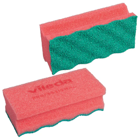 Губки VILEDA PROFESSIONAL профильные "ПурАктив" КОМПЛЕКТ 10 шт., БЕЗ ЦАРАПИН 14х6,3х4,5 см, красные, 123116