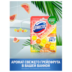 Блок туалетный подвесной твердый 50 г, ДОМЕСТОС &laquo;Сила тропиков&raquo;