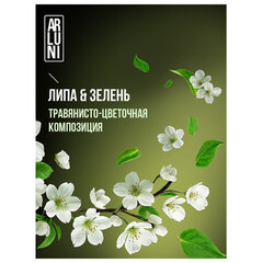 Освежитель воздуха аэрозольный 300 мл, ARLUNI &laquo;Липа и зелень&raquo;, устранение неприятных запахов