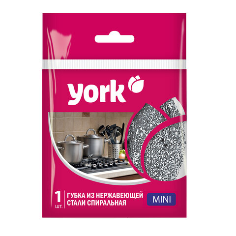 Губка (мочалка) металлическая, спиральная, 15г, МИНИ, для посуды, гриля, плиты, YORK,, 2020 - фото 2
