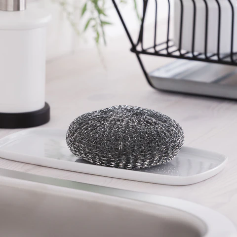 Губка (мочалка) металлическая, 40г, МЕГА, для посуды, гриля, плиты, YORK, 003030 - фото 4