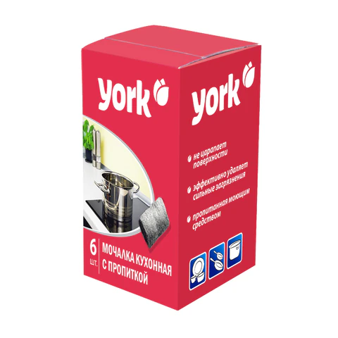 Губки металлические, с пропиткой, 6х5,5х1см, КОМПЛЕКТ 6шт, для посуды, гриля, плиты,, 5010 - фото 2