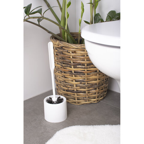 Ершик для унитаза с подставкой, МОДЕРН, пластик, ассорти ( белый / черный ), YORK, 064100 - фото 5