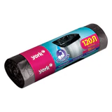 Мешки для мусора 120 л, черные, в рулоне 10 шт., ПНД, 13 мкм, YORK, 902150