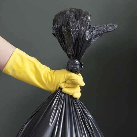 Мешки строительные для мусора 180л, черные, в рулоне 10шт, ПВД, 28мкм, YORK, 902220 - фото 3