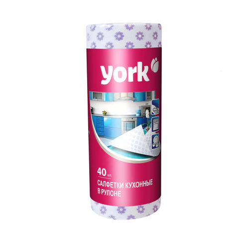 Салфетки ВИСКОЗНЫЕ, Премиум, 25х40см, РУЛОН 40шт, 60г/м2, YORK, 021100 - фото 2