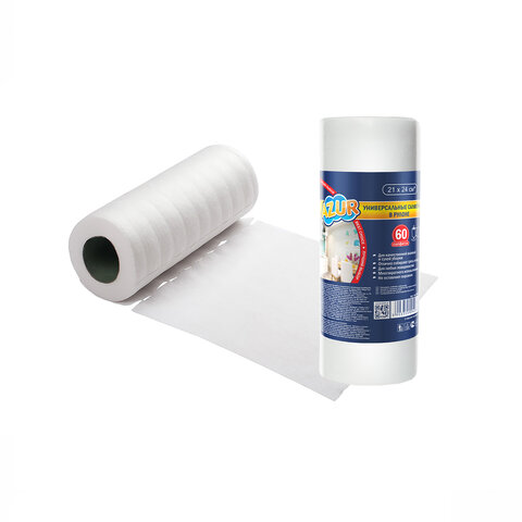 Салфетки универсальные, 21х24см, РУЛОН 60шт, 35г/м2, YORK AZUR, 920390 - фото 2