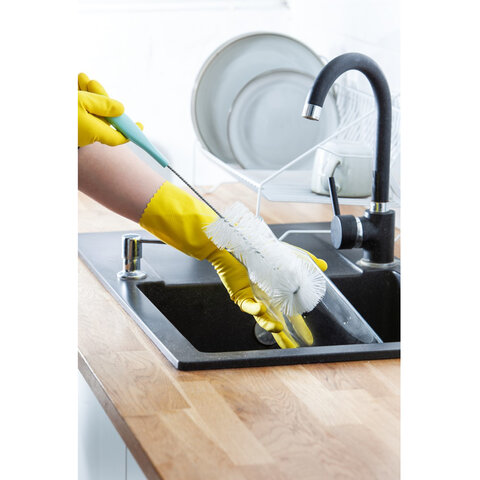 Ершик для мытья бутылок, ширина 6см, длина с рукояткой 36см, пластиковый, ассорти, YORK, 041080 - фото 7