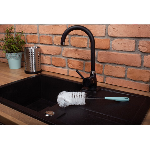 Ершик для мытья бутылок, ширина 6см, длина с рукояткой 36см, пластиковый, ассорти, YORK, 041080 - фото 6