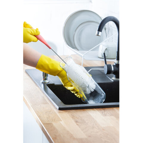 Ершик для мытья бутылок, ширина 6см, длина с рукояткой 36см, пластиковый, ассорти, YORK, 041080 - фото 8