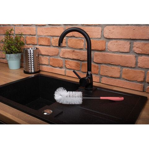 Ершик для мытья бутылок, ширина 6см, длина с рукояткой 36см, пластиковый, ассорти, YORK, 041080 - фото 4