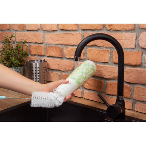 Ершик для мытья бутылок, ширина 6см, длина с рукояткой 36см, пластиковый, ассорти, YORK, 041080 - фото 5