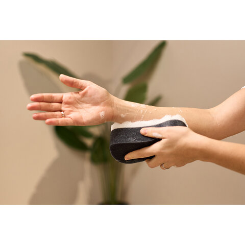 Губка для тела массажная, 16,4х9,3х5см, 18г/м3, европодвес, Black&White, YORK, 011080 - фото 3