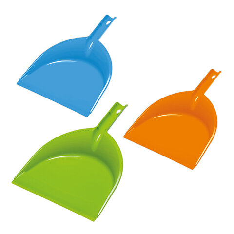 Совок для мусора КЛИП, низкая рукоятка, ширина 22 см, пластик, ассорти, YORK AZUR, 061030