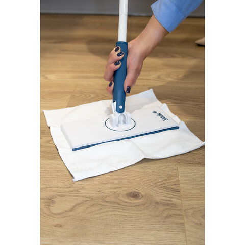 Швабра с автозахватом SNAPPY черенок 127см, флаундер 25х10см, салфетка 30х30см микроф, 82230 - фото 4