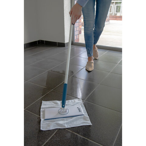 Швабра с автозахватом SNAPPY черенок 127см, флаундер 25х10см, салфетка 30х30см микроф, 82230 - фото 8