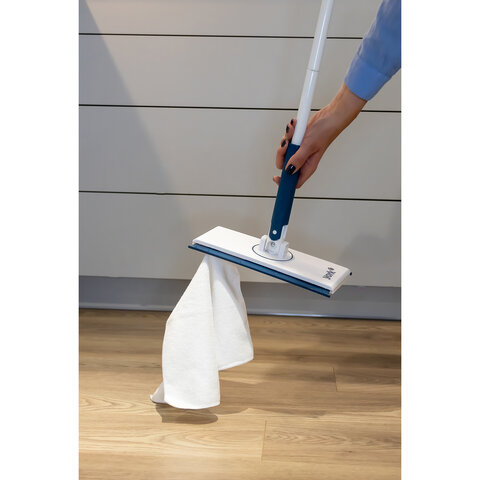 Швабра с автозахватом SNAPPY черенок 127см, флаундер 25х10см, салфетка 30х30см микроф, 82230 - фото 3