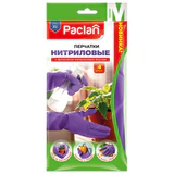 Перчатки нитриловые сверхпрочные с текстурой PACLAN 4 шт., размер M (средний), хлопчатобумажное напыление, фиолетовые