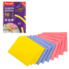 Салфетки универсальные, 30&times;40 см, КОМПЛЕКТ 10 шт., 90 г/<wbr/>м<sup>2</sup>, вискоза (спанлейс), PACLAN