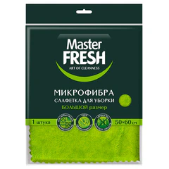 Тряпка для мытья пола из микрофибры, 50&times;60 см, зеленая, Master FRESH