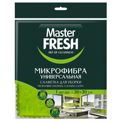 Салфетка из МИКРОФИБРЫ универсальная 30&times;30 см, зеленая, 250 г/<wbr/>м<sup>2</sup>, Master FRESH