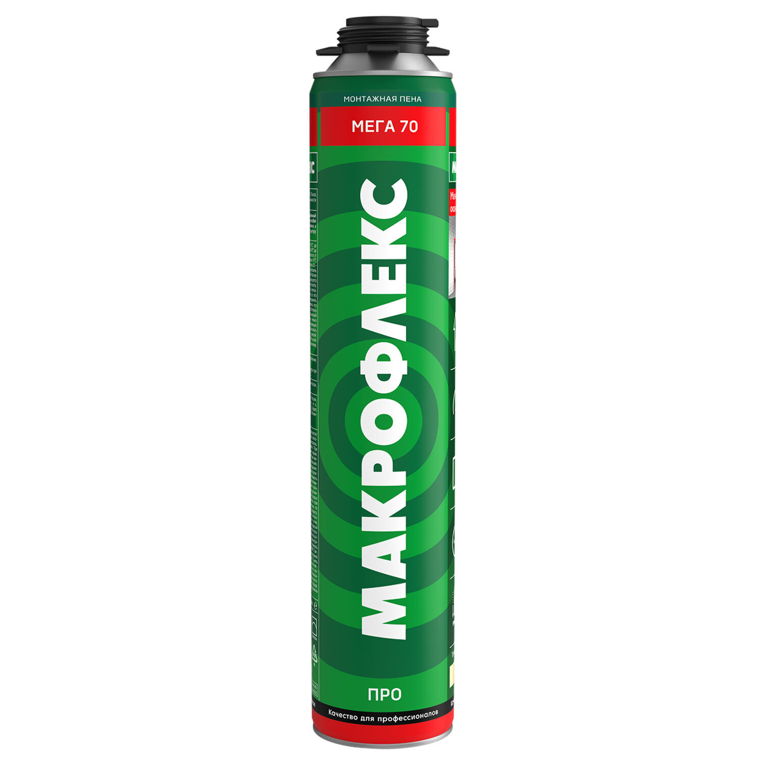 Пена монтажная профессиональная МАКРОФЛЕКС "Мега 70 ПРО", 880 мл, увеличенный выход, 3048185