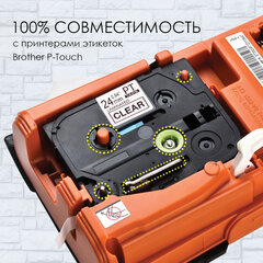 Картридж для принтеров этикеток BROTHER SAKURA S'OK TZE151, 24 мм x 8 м, чёрный шрифт, прозрачный фон